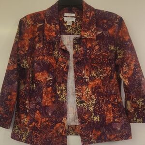 Christopher & Banks Vibrant Purple and Orange Blazer